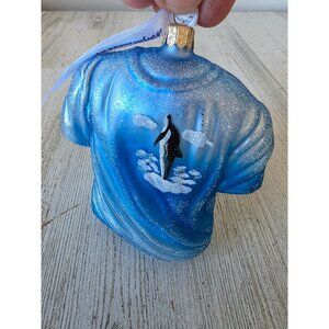 Whale Hawaiian shirt glitter blue ornament remember Xmas glass Poland tree tropi